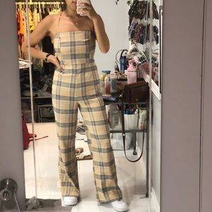forever 21 plaid print jumpsuit